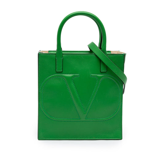 Small Leather VLogo Walk Tote - Image 1