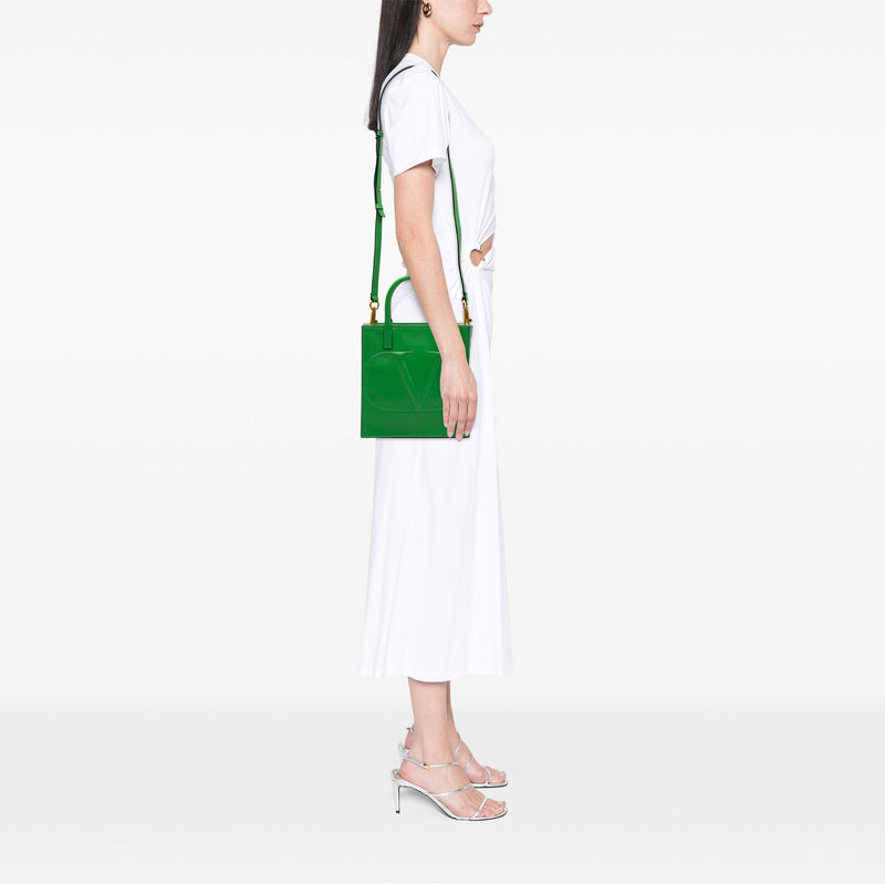 Small Leather VLogo Walk Tote - Image 6