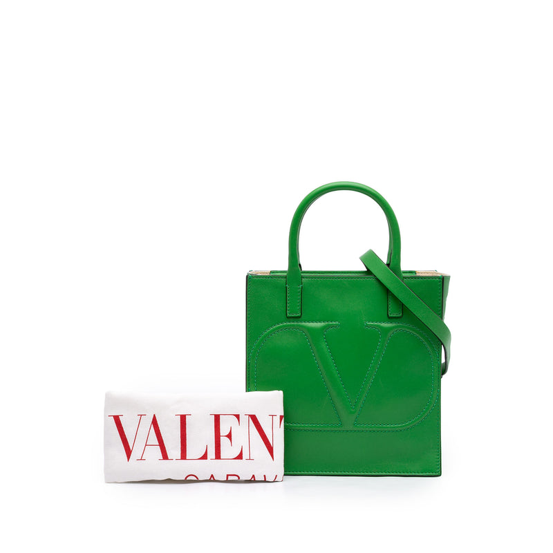 Small Leather VLogo Walk Tote - Image 7
