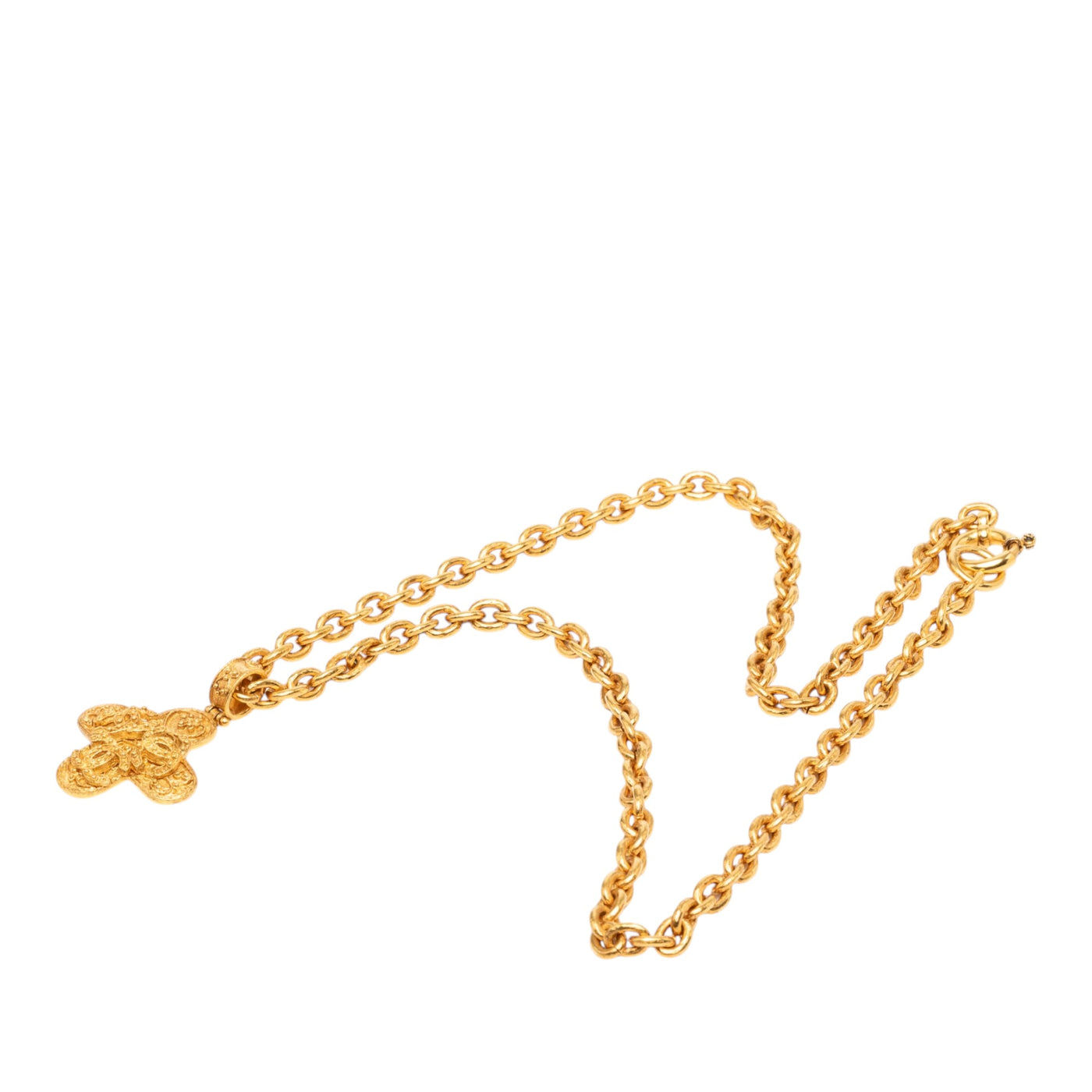 Triple CC Gold Plated Cross Pendant Necklace - Image 1