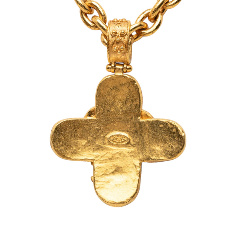 Triple CC Gold Plated Cross Pendant Necklace - Image 3