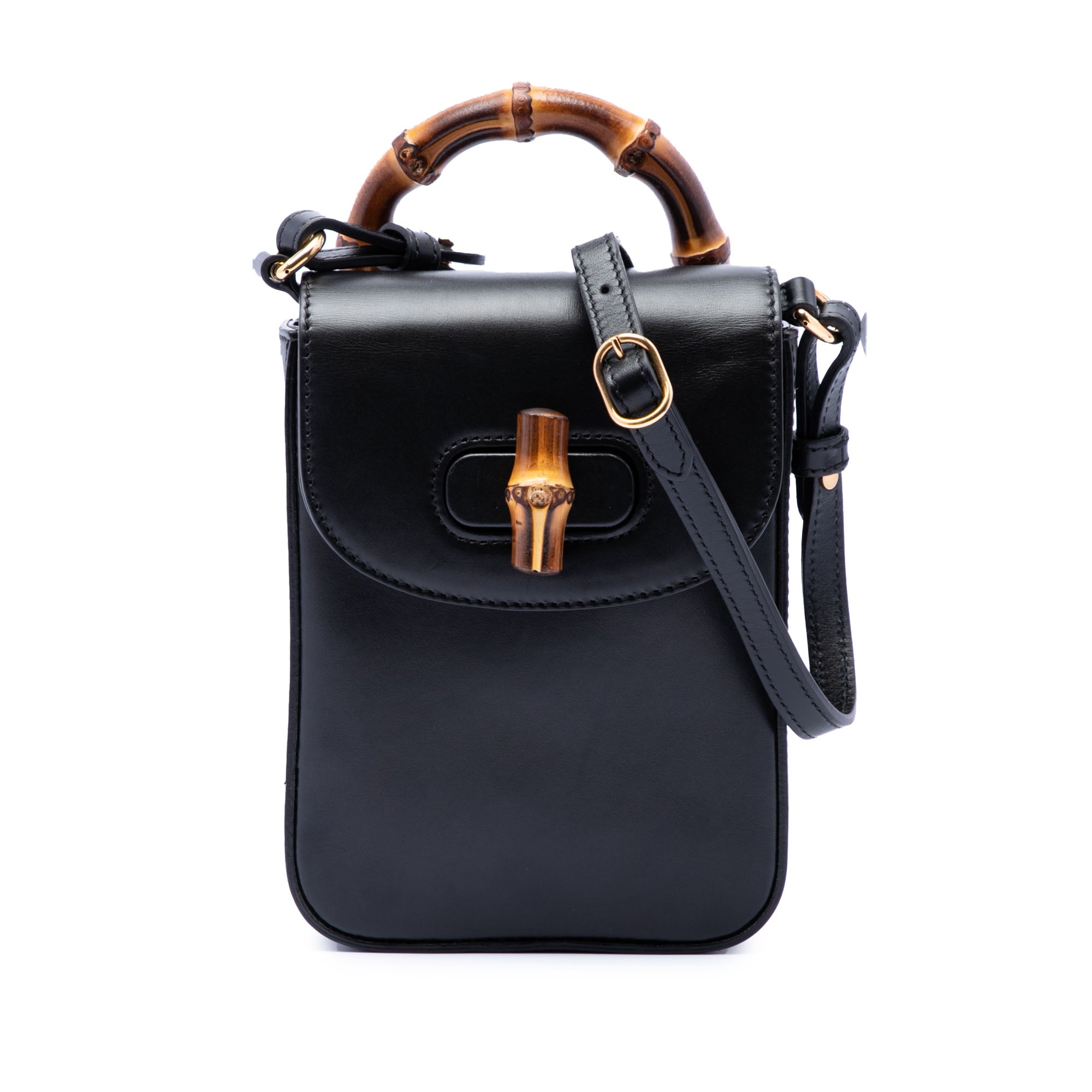 Mini Calfskin Bamboo Top Handle Bag - Image 1