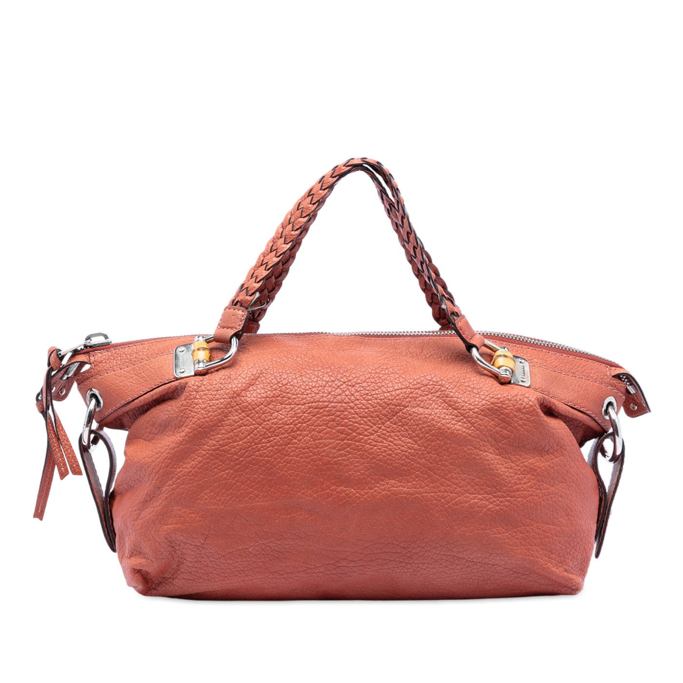 Medium Leather Bamboo Bar Tote - Image 1