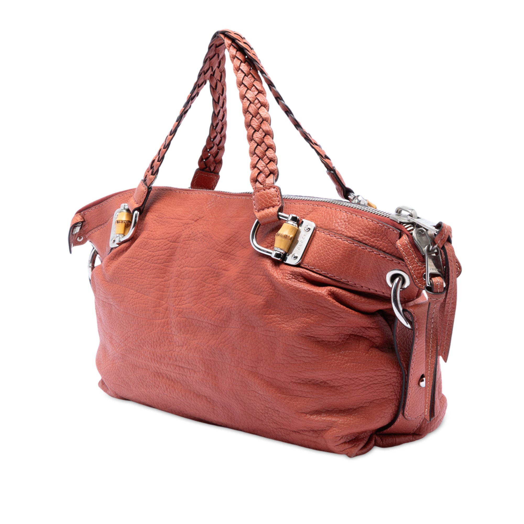 Medium Leather Bamboo Bar Tote - Image 2