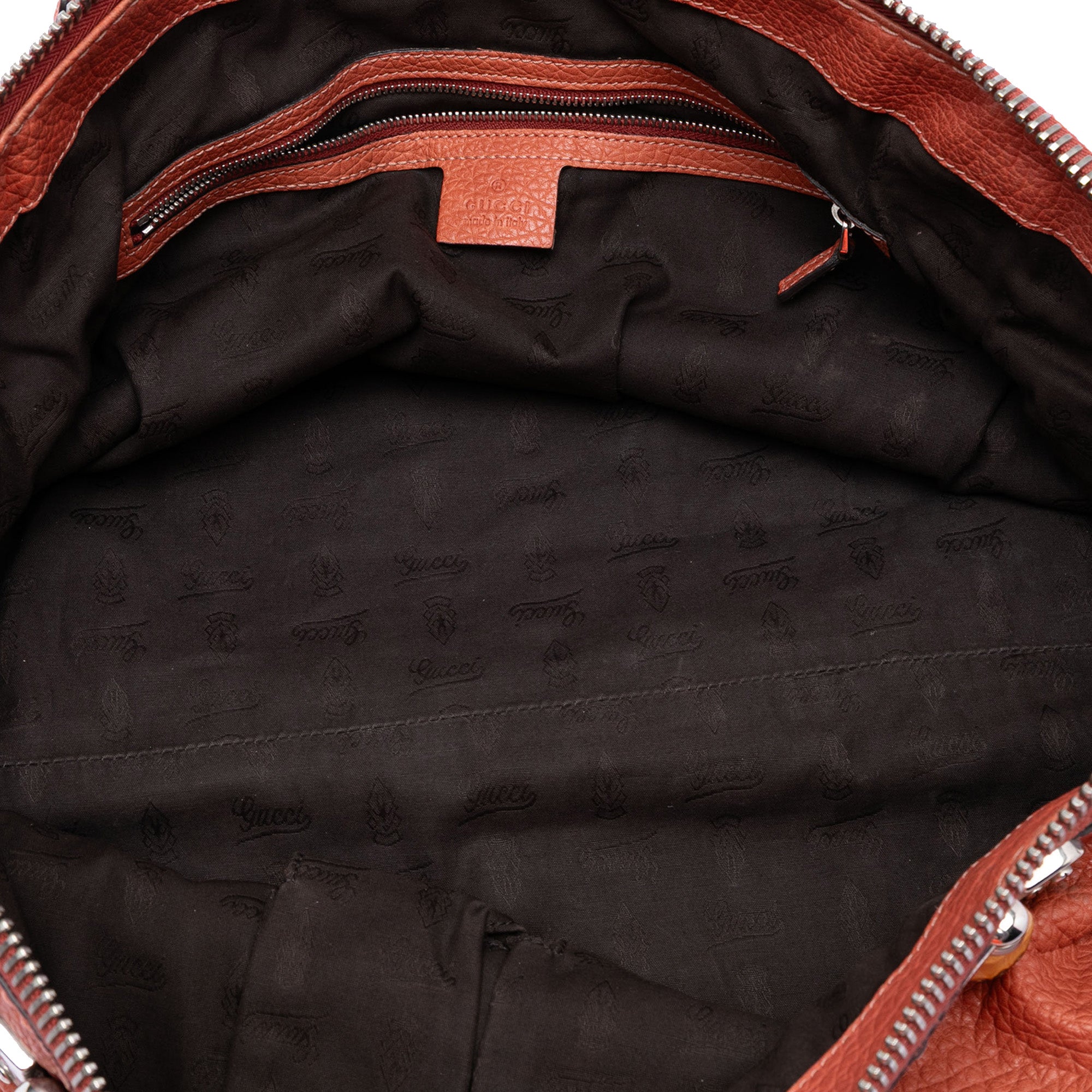 Medium Leather Bamboo Bar Tote - Image 4