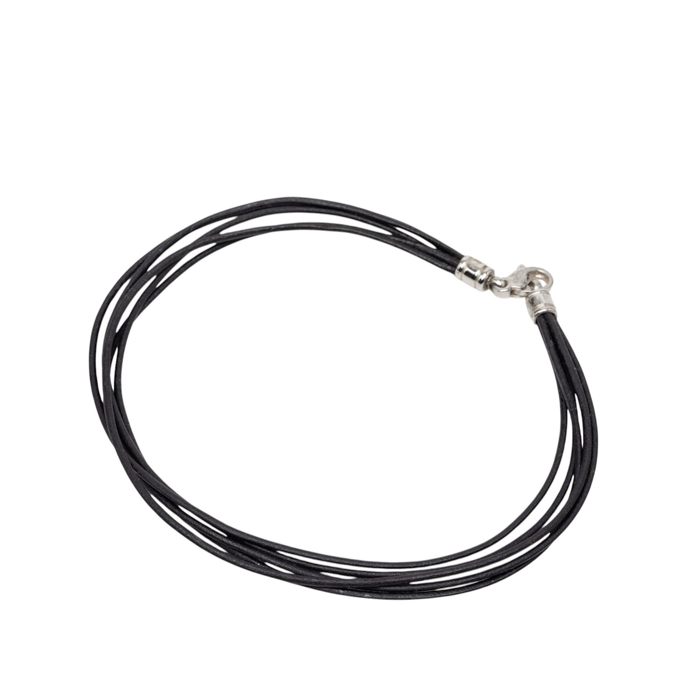 Leather Multi Strand Cord Chocker Necklace - Image 1