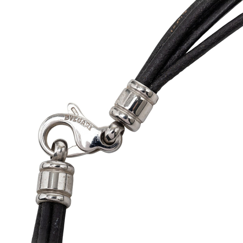 Leather Multi Strand Cord Chocker Necklace - Image 3