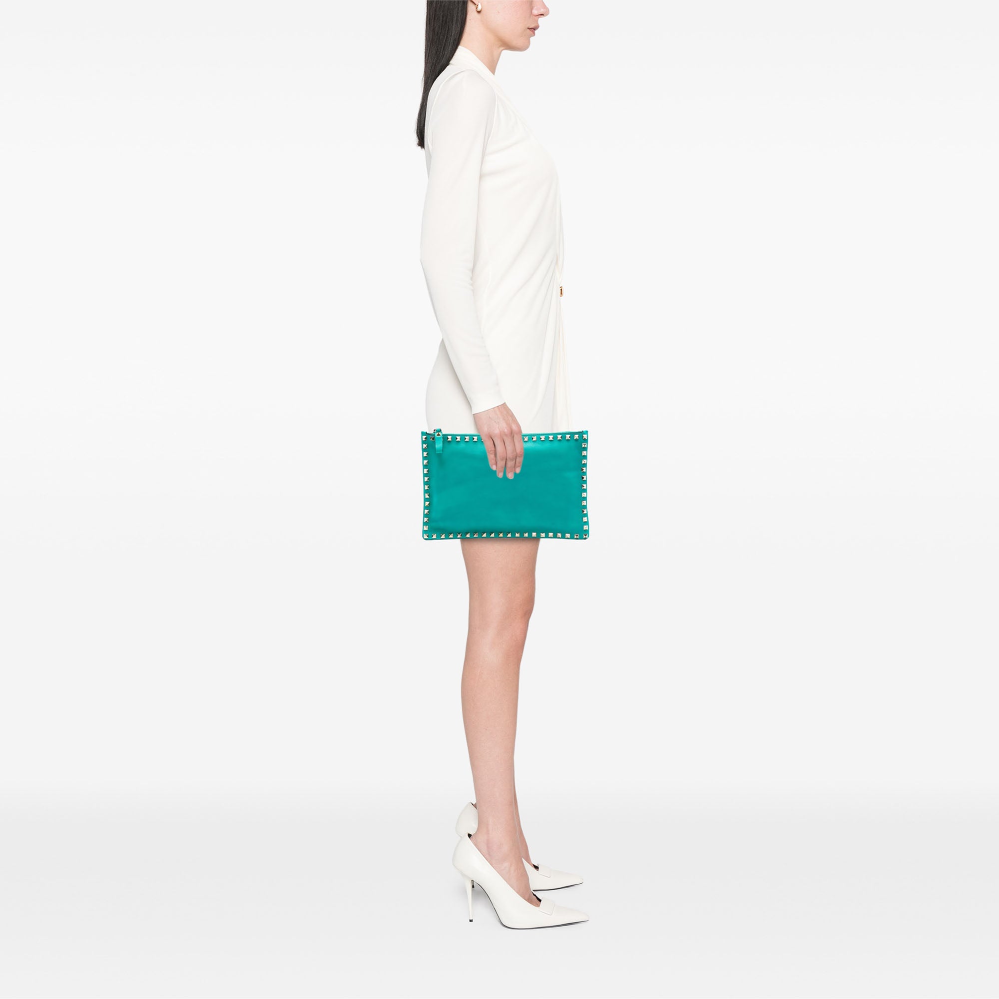 Leather Rockstud Clutch - Image 7