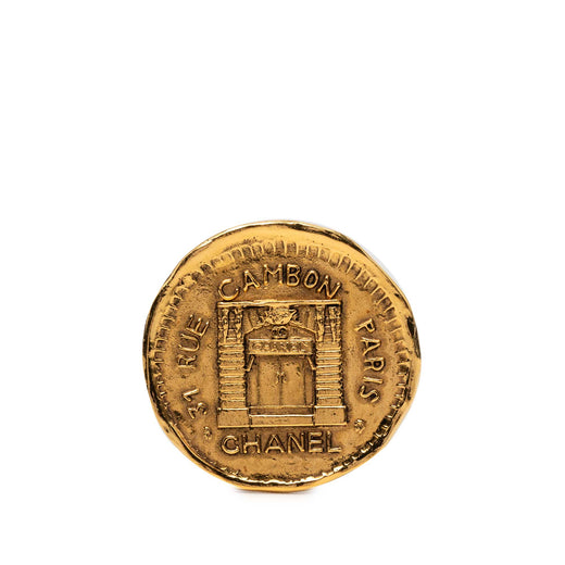 Gold Plated 31 Rue Cambon Medallion Pin Brooch - Image 1