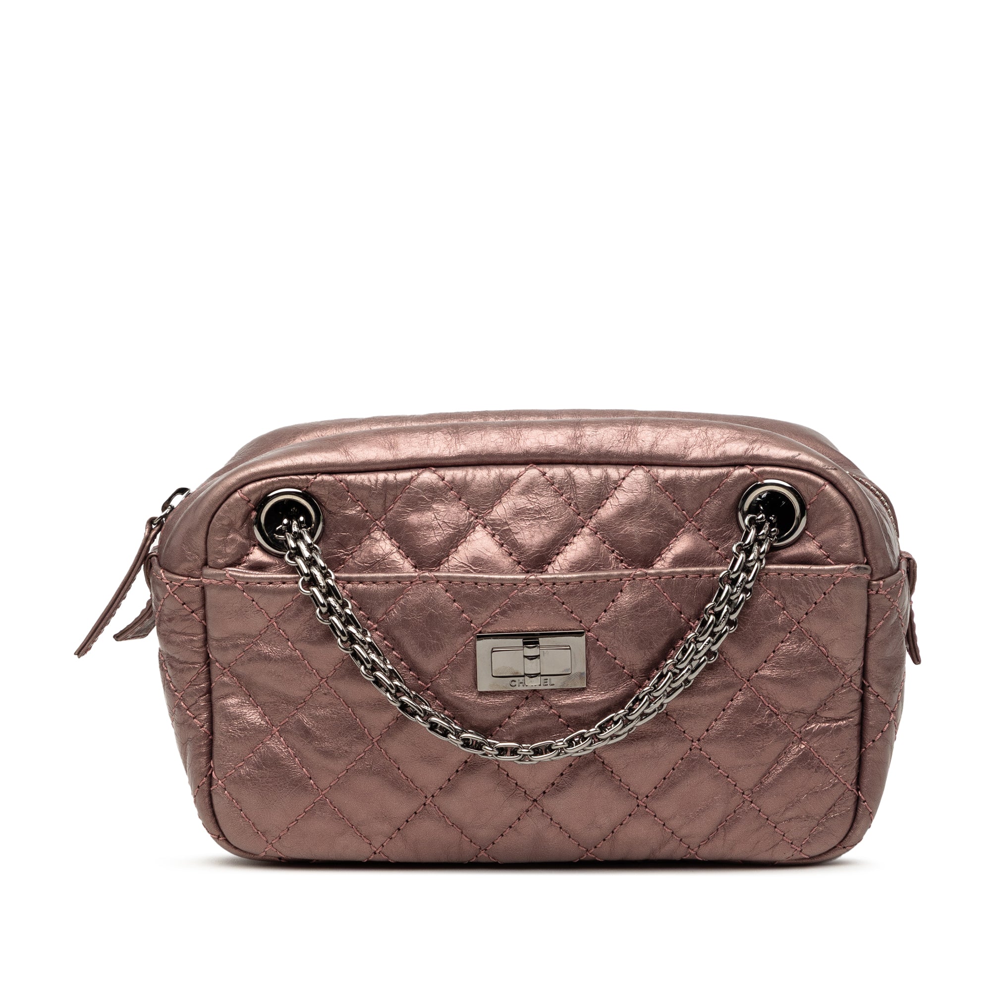 Small Metallic Quilted Aged Calfskin Reissue Camera Bag - Image 1