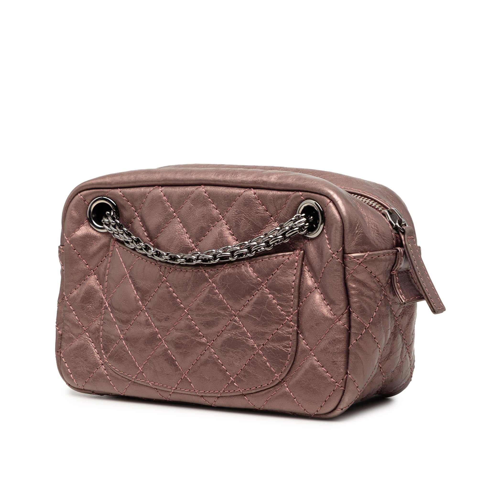 Small Metallic Quilted Aged Calfskin Reissue Camera Bag - Image 2