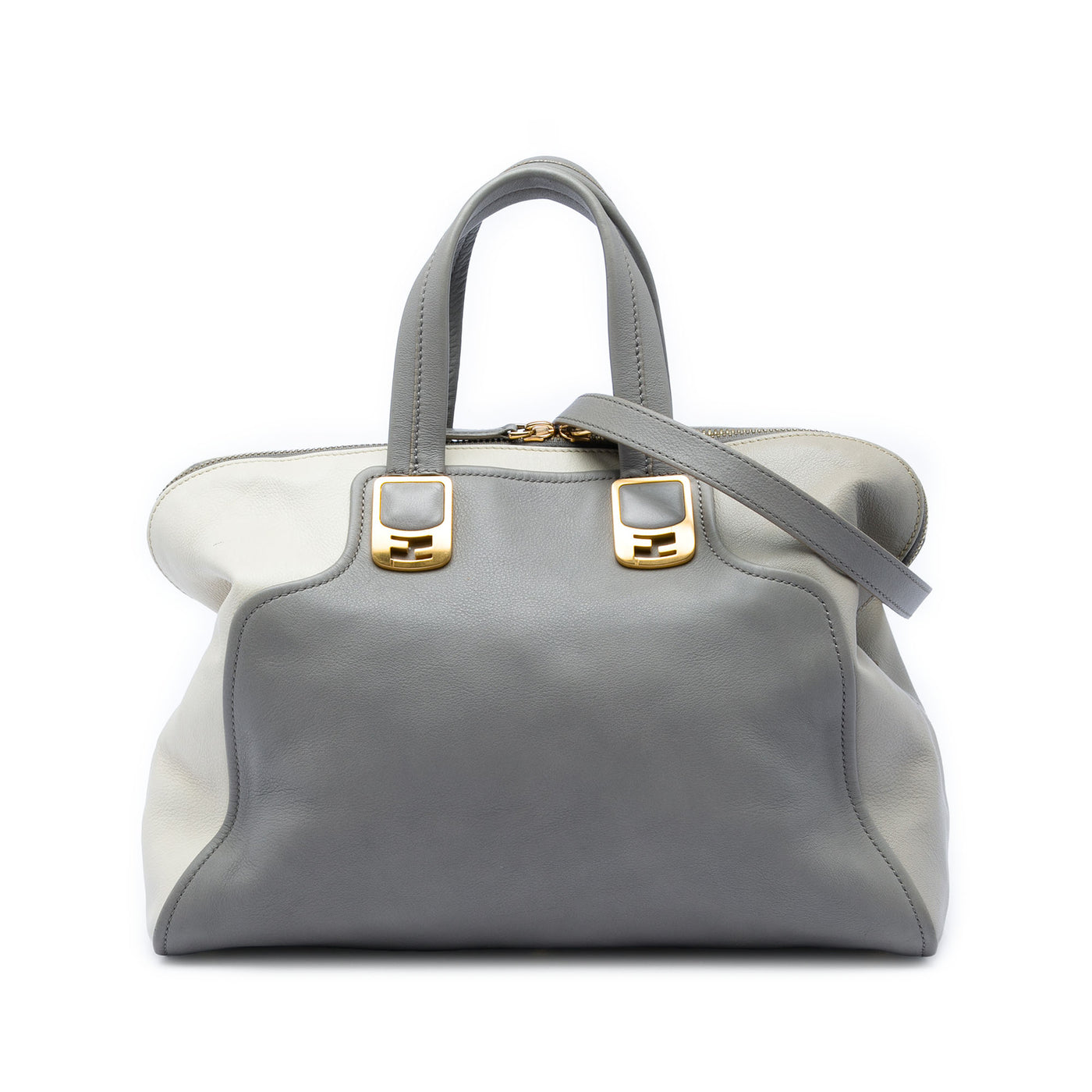 Large Leather Colorblock Chameleon Satchel - Image 1