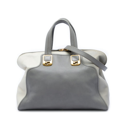 Large Leather Colorblock Chameleon Satchel - Image 1