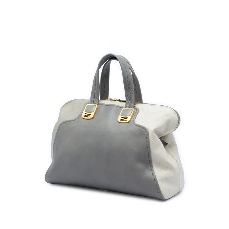 Large Leather Colorblock Chameleon Satchel - Image 2