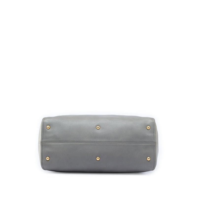 Large Leather Colorblock Chameleon Satchel - Image 3
