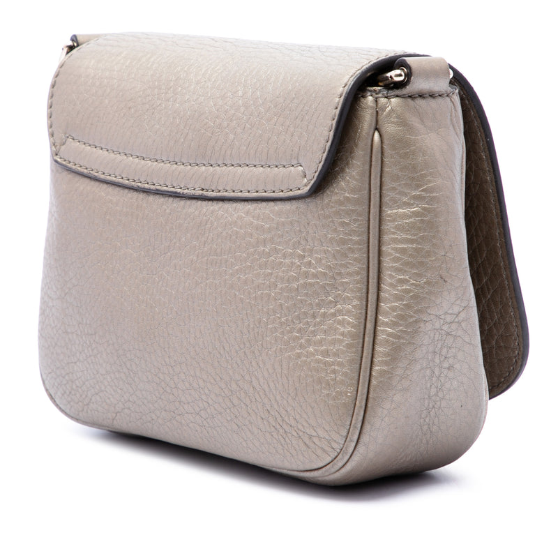 Small Metallic Leather Soho Chain Flap Crossbody - Image 2