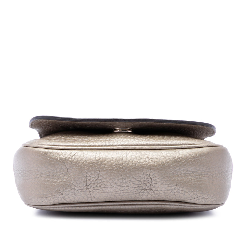 Small Metallic Leather Soho Chain Flap Crossbody - Image 3
