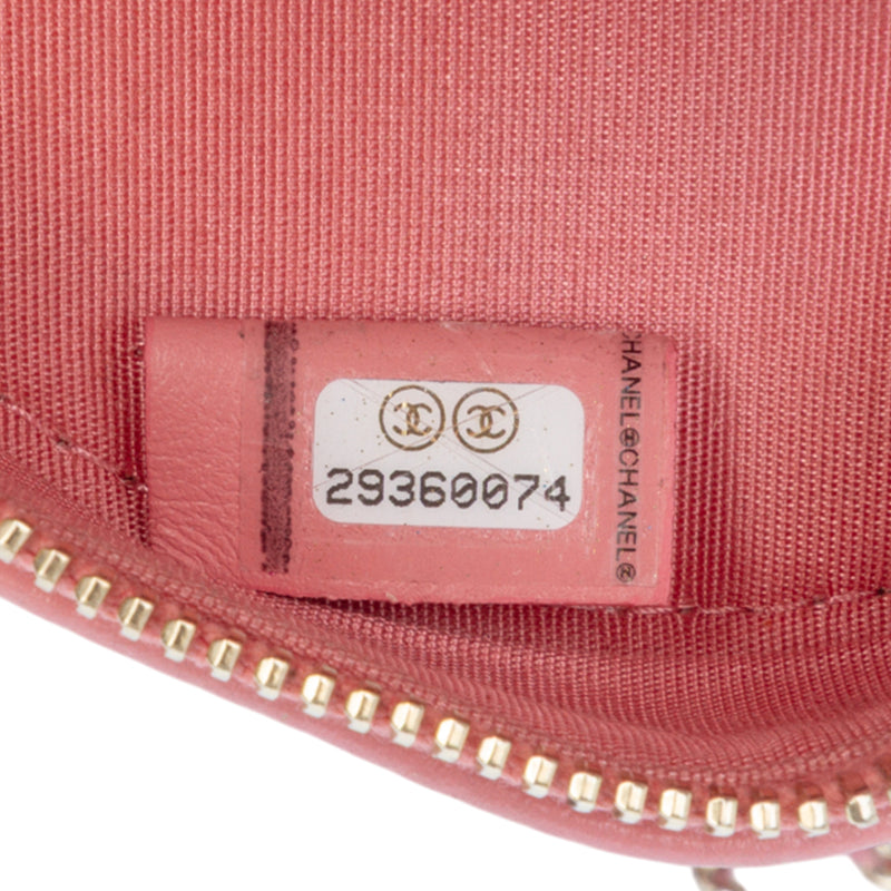CC Embossed Caviar Camellia Round Clutch With Chain - Image 6
