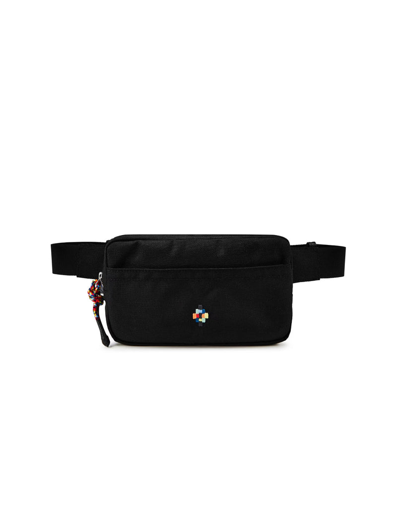 Marcelo Burlon Embroidered Cross Logo Belt Bag — Black Textile