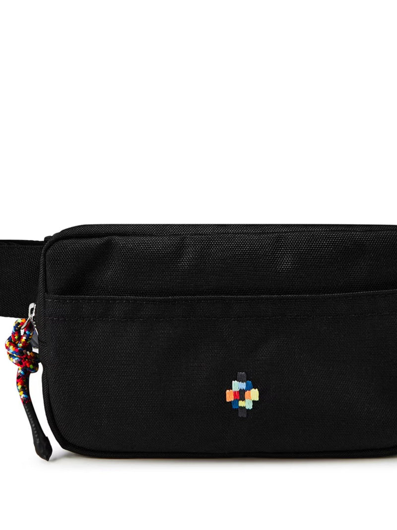 Marcelo Burlon Embroidered Cross Logo Belt Bag — Black Textile