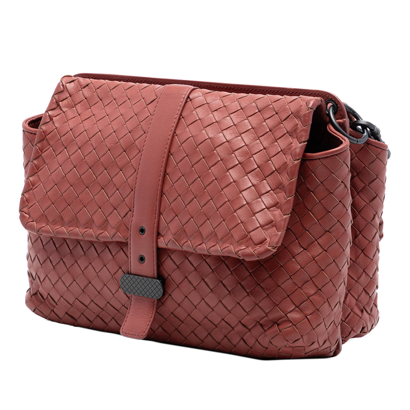 Nappa Intrecciato Double Sided Flap Messenger Bag - Image 2