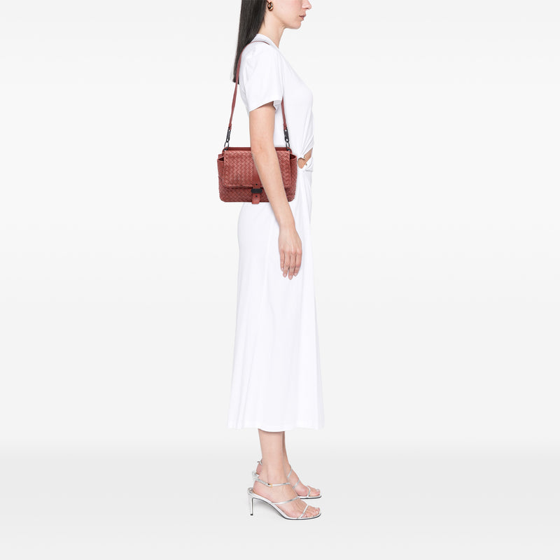 Nappa Intrecciato Double Sided Flap Messenger Bag - Image 7