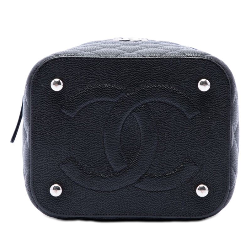 CC Quilted Caviar Top Handle Vanity with Chain - Image 3