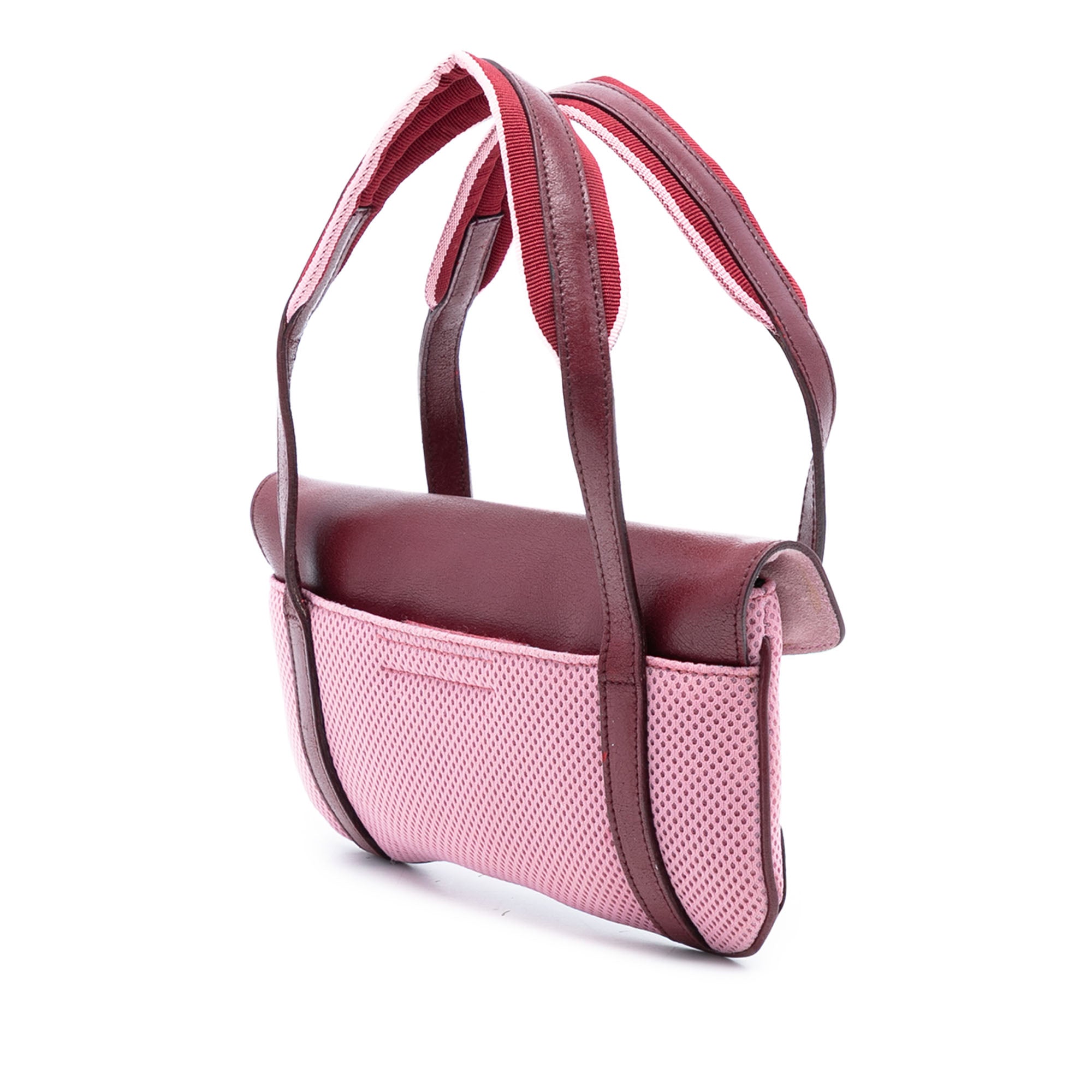 Leather Trimmed Mesh Handbag - Image 2