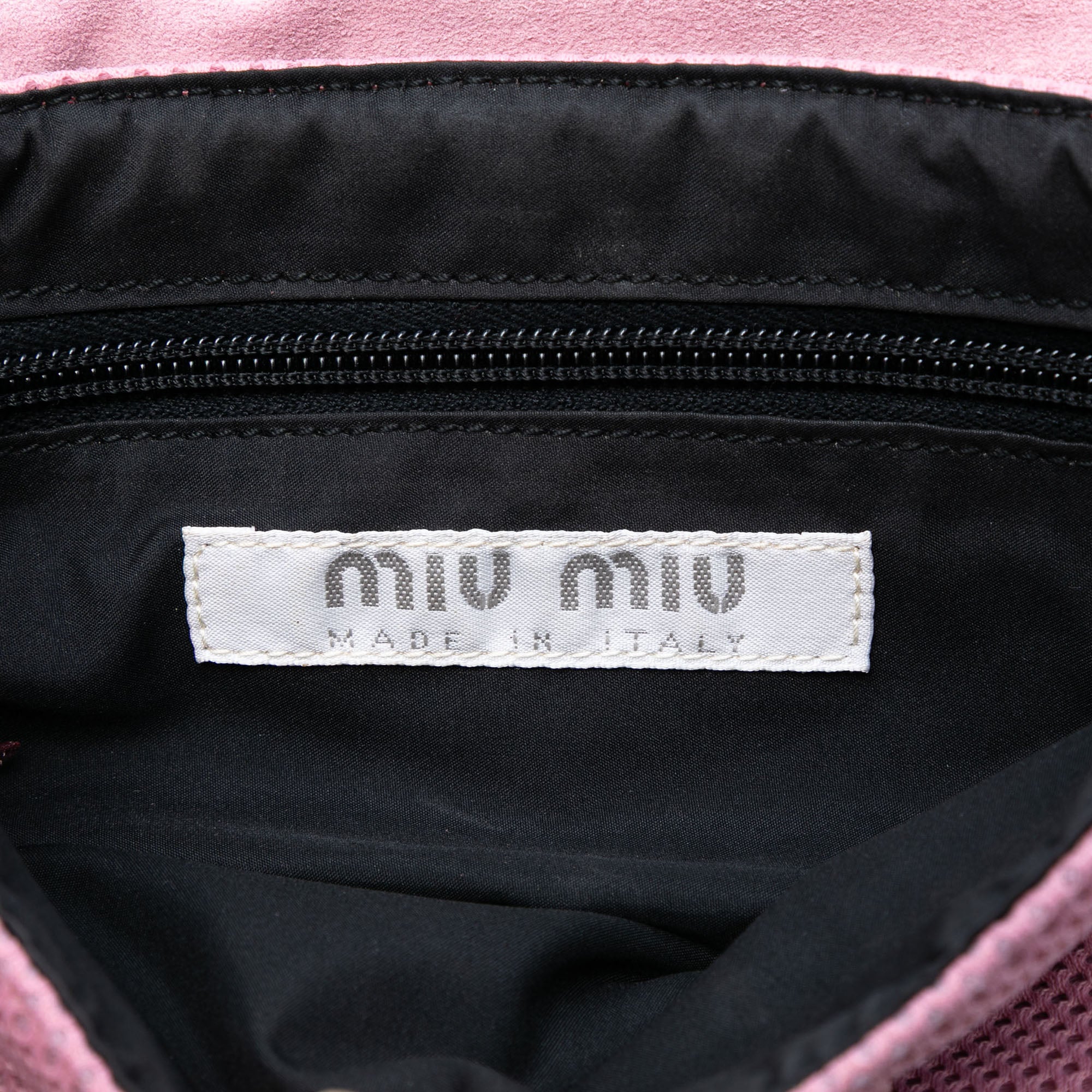 Leather Trimmed Mesh Handbag - Image 5