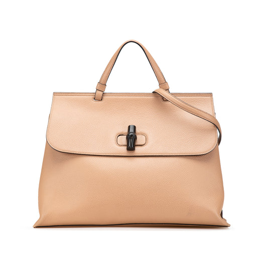 Large Calfskin Bamboo Daily Satchel - Image 1