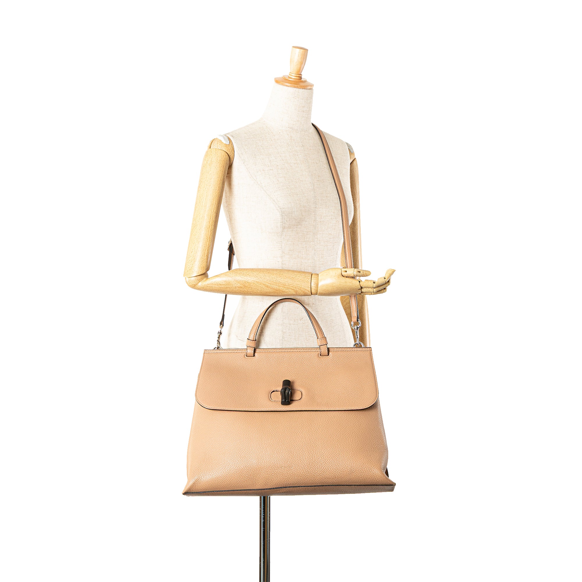 Large Calfskin Bamboo Daily Satchel - Image 12