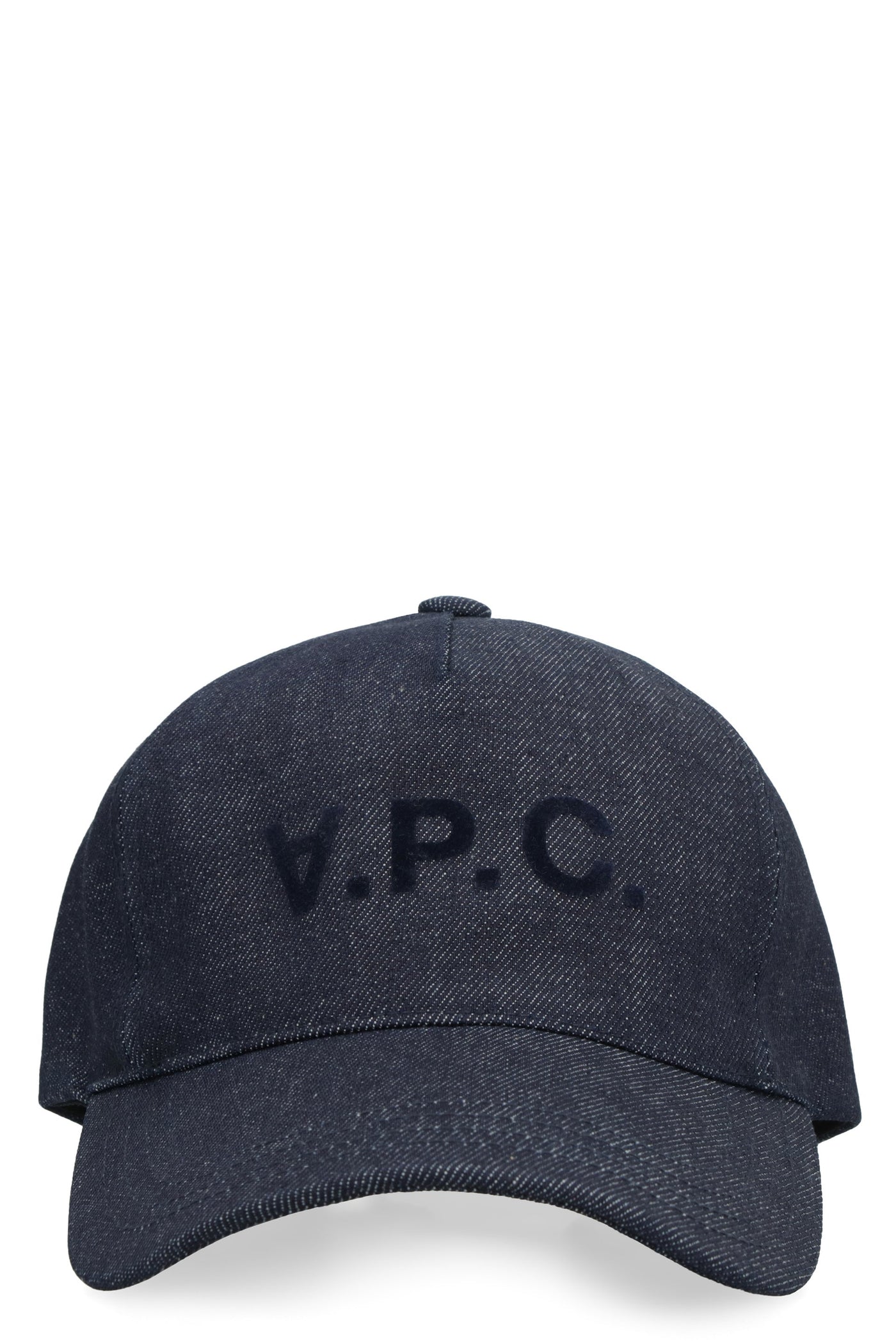 A.p.c. Cocsx Embroidered Logo Denim Baseball Cap — Navy Polyurethane Caps