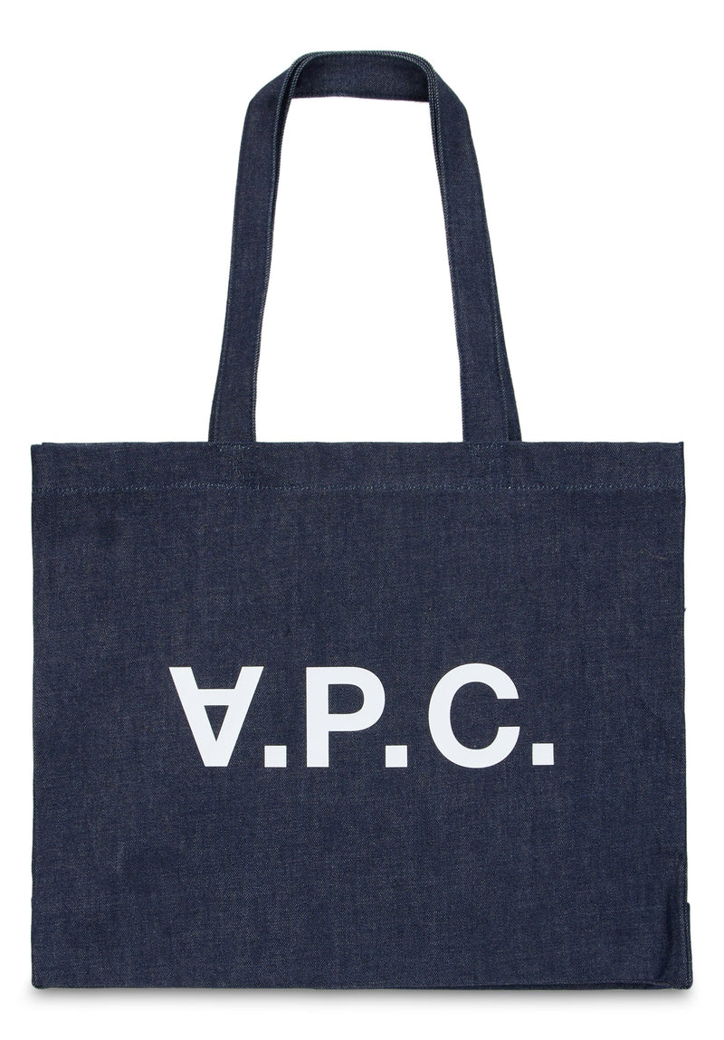A.p.c. Logo-Printed Cotton Tote Bag — Navy