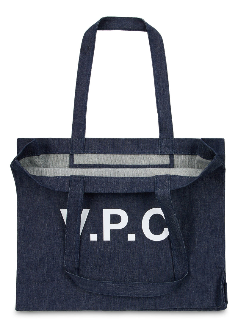 A.p.c. Logo-Printed Cotton Tote Bag — Navy