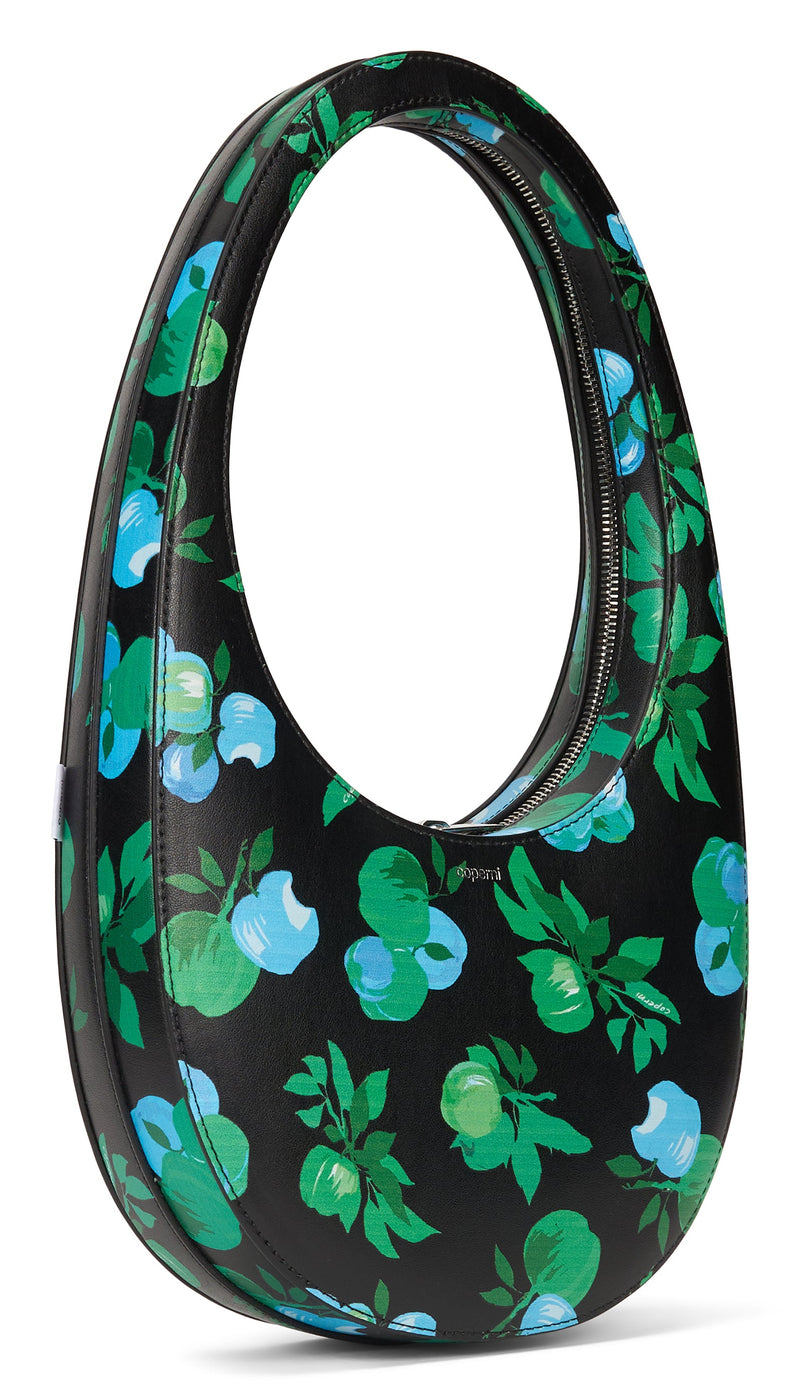 Coperni Swipe Flora Shoulder Bag — Black Polyurethane