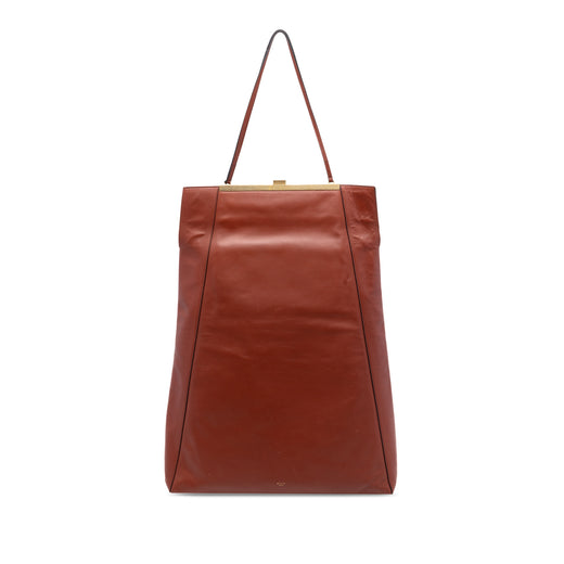 Leather Tall Clasp Cabas Tote - Image 1
