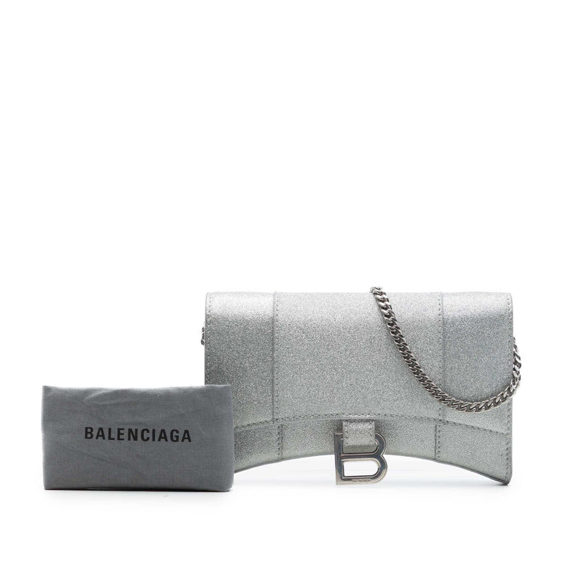 Glitter Fabric Hourglass Wallet On Chain - Image 7