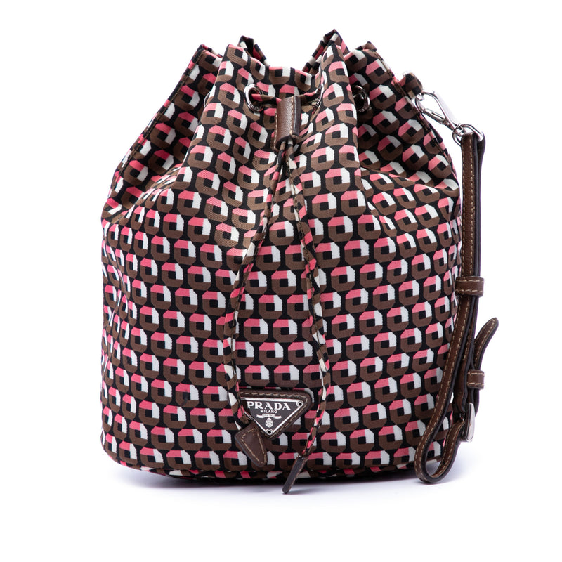 Tessuto Geometric Print Drawstring Pouch