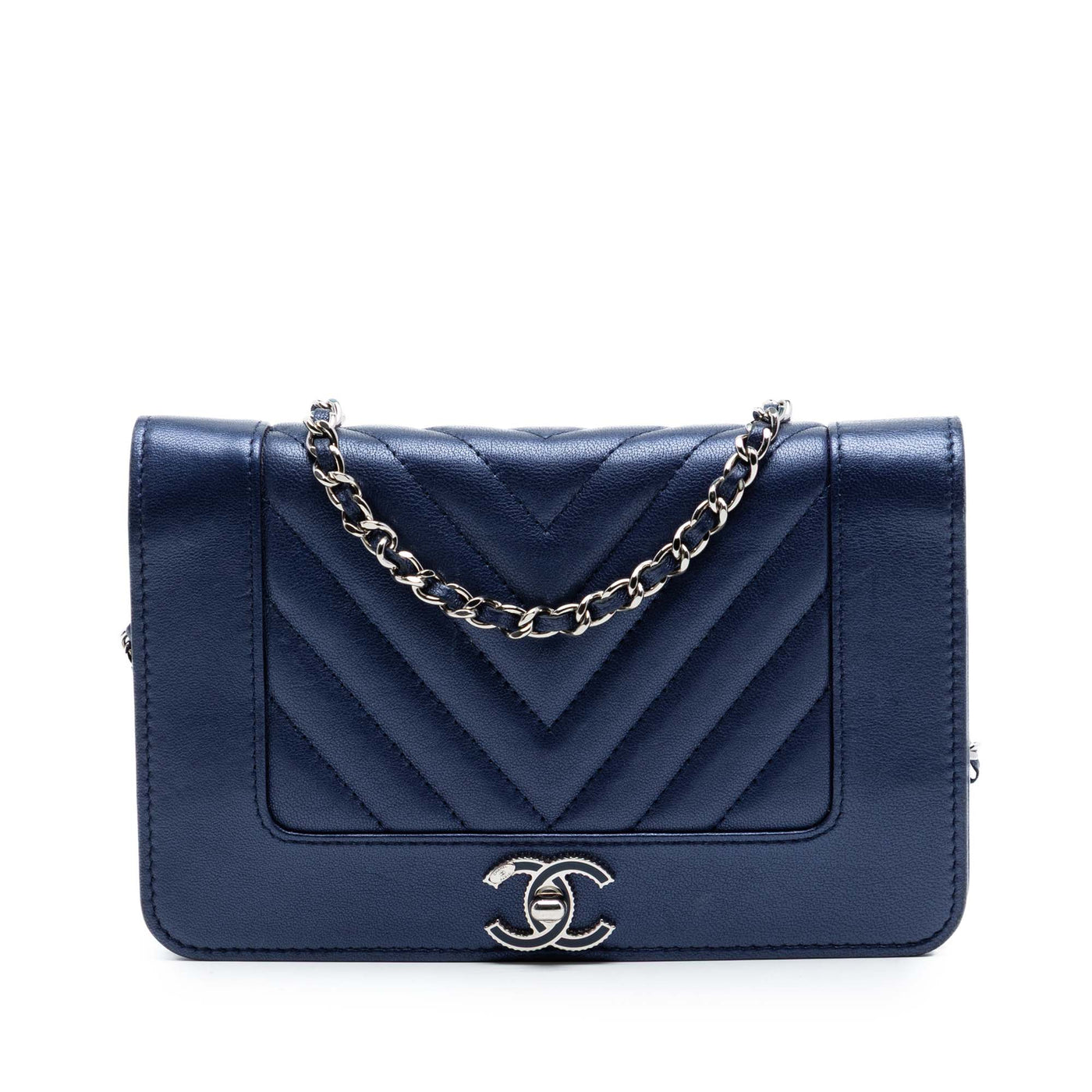 Chevron Sheepskin Mademoiselle Vintage Wallet On Chain - Image 1
