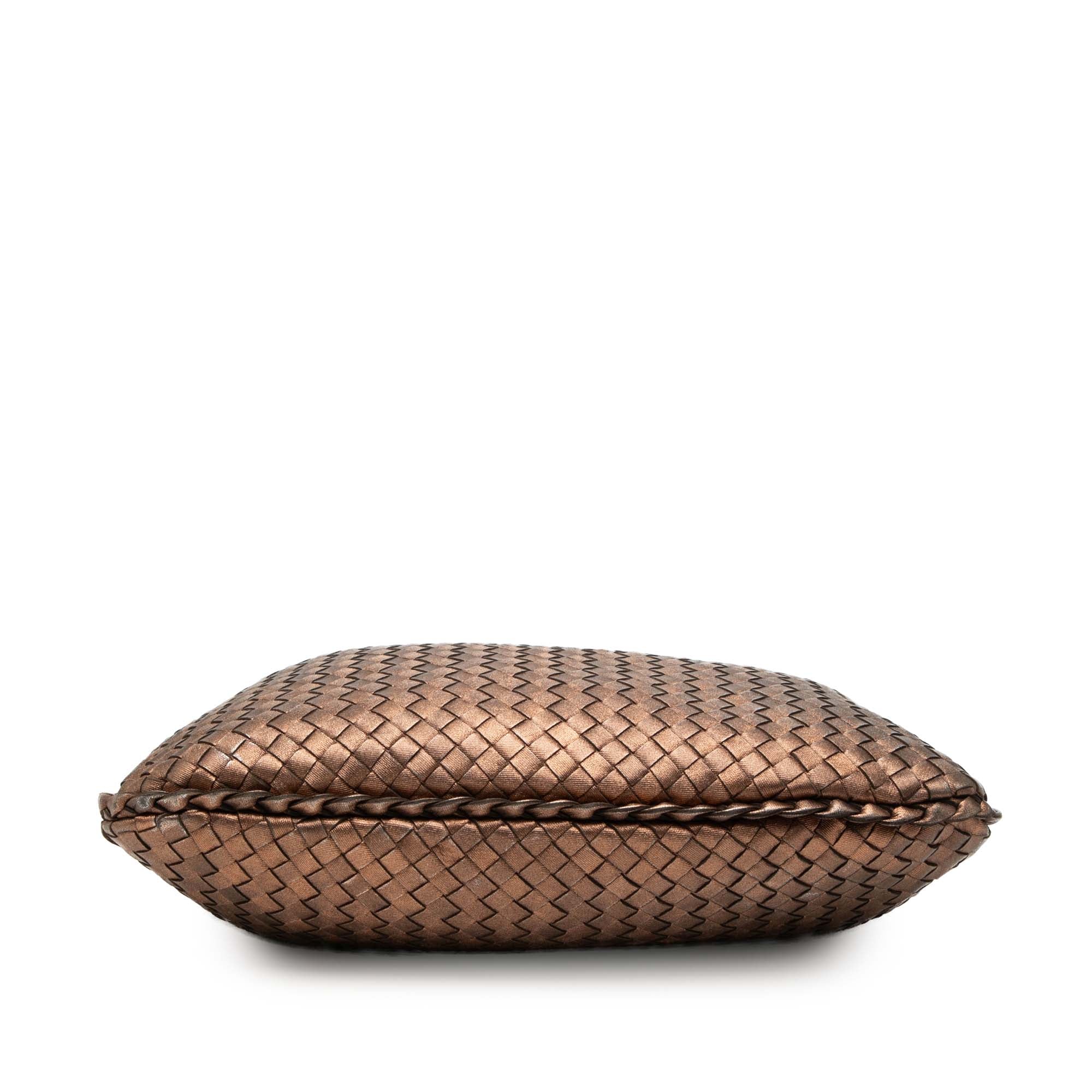 Small Metallic Nappa Intrecciato Veneta Hobo - Image 3