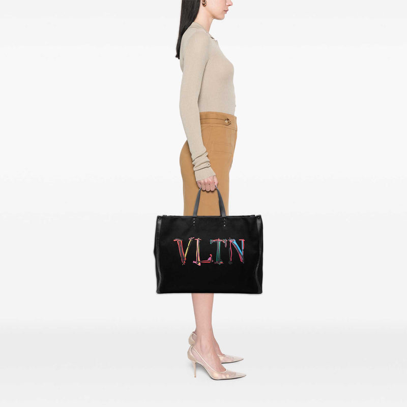 Large Canvas Rockstud VLTN Tote - Image 6