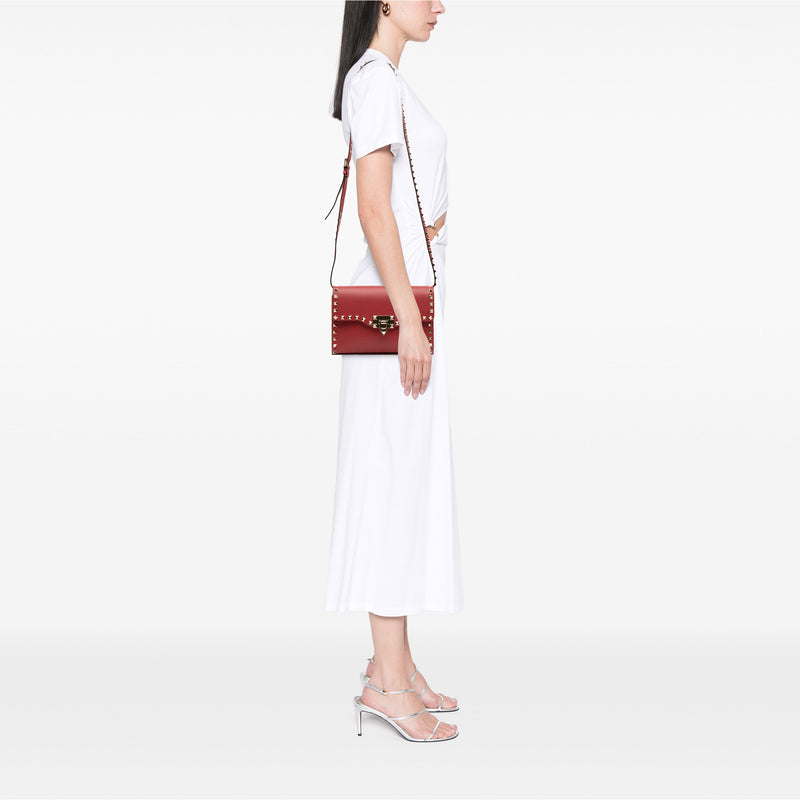 Small Leather Rockstud Flap Crossbody - Image 10