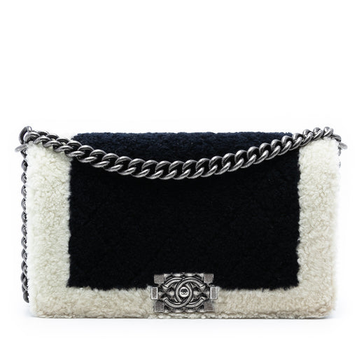 Medium Bicolor Shearling Boy Flap - Image 1
