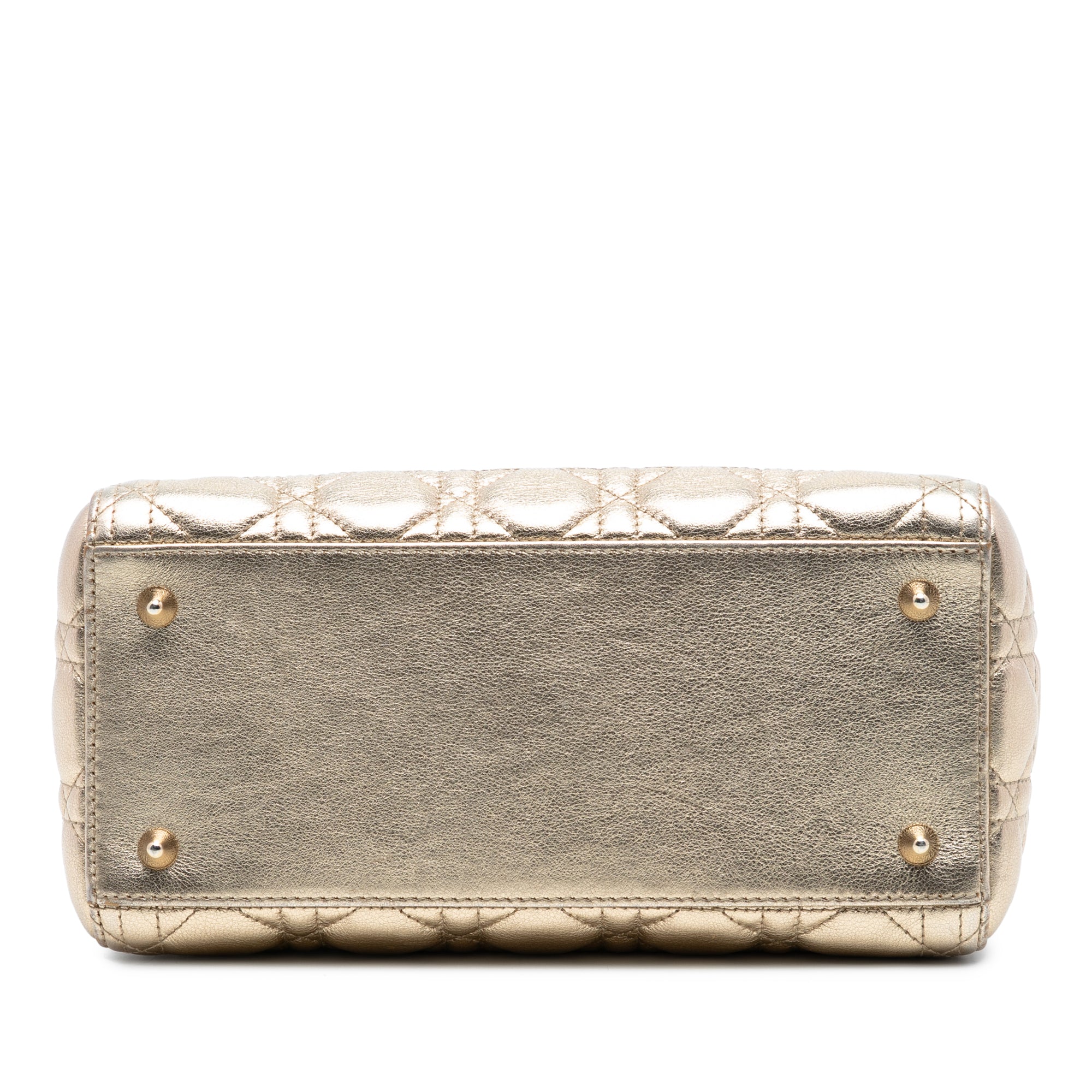 Medium Metallic Lambskin Cannage Lady Dior - Image 3
