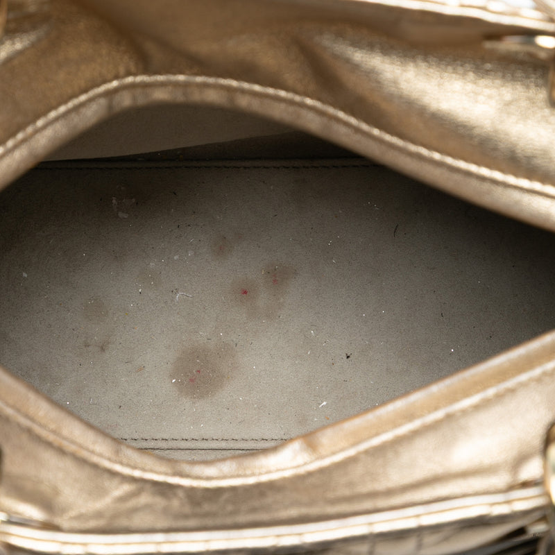 Medium Metallic Lambskin Cannage Lady Dior - Image 4