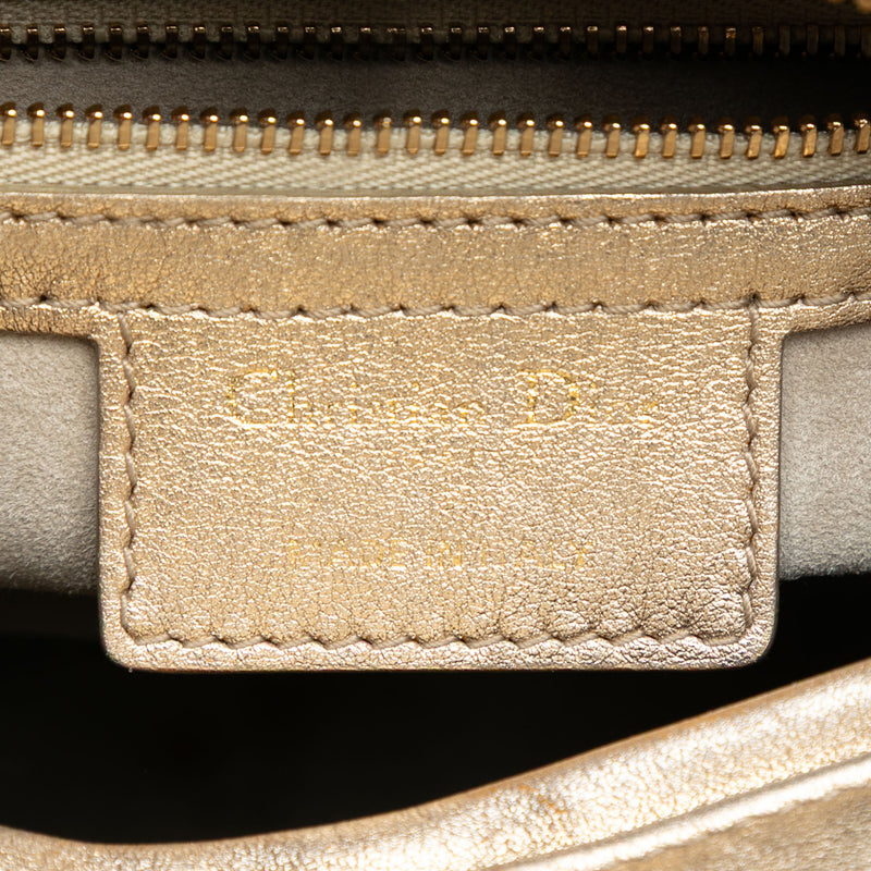 Medium Metallic Lambskin Cannage Lady Dior - Image 5