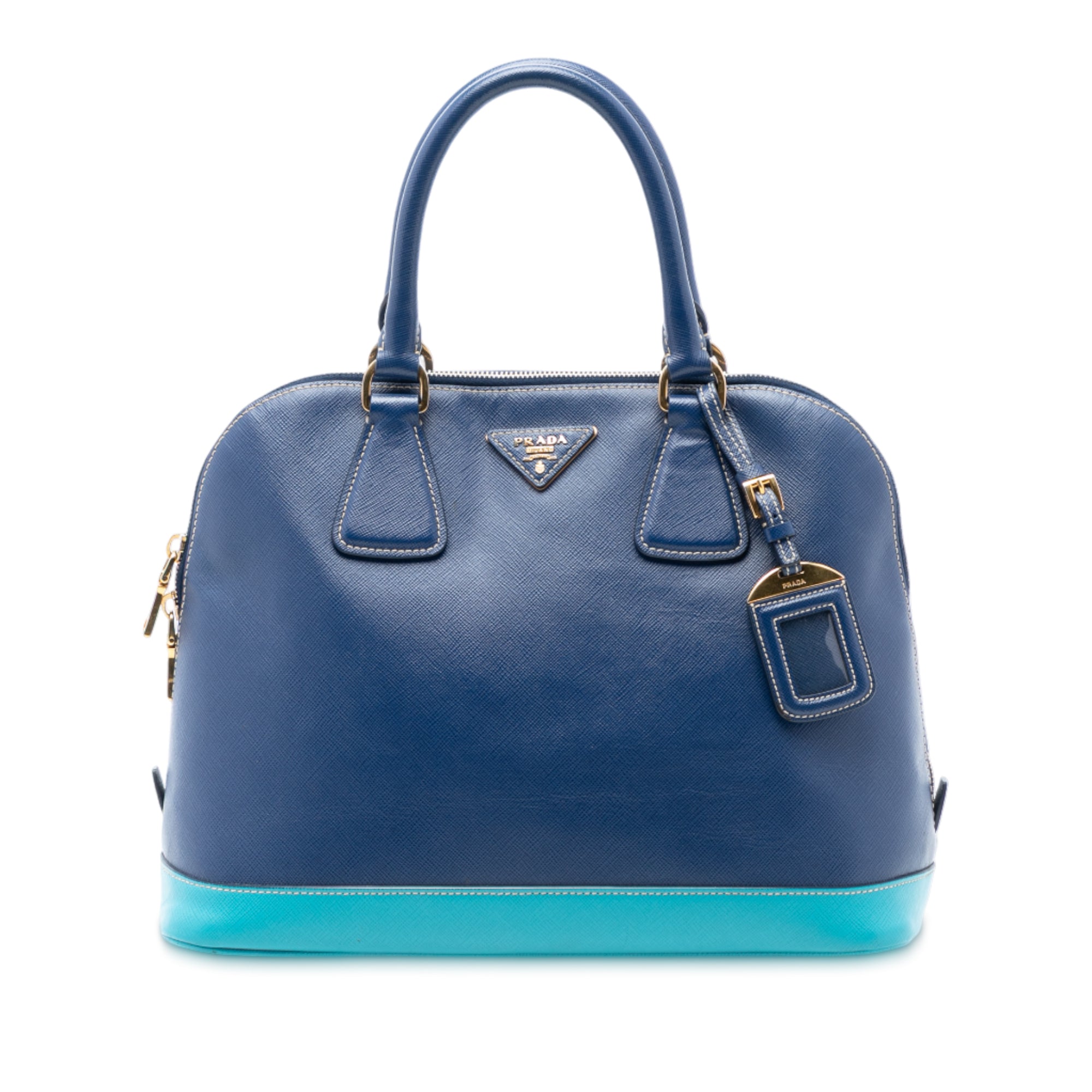 Bicolor Saffiano Lux Promenade Dome Handbag - Image 1