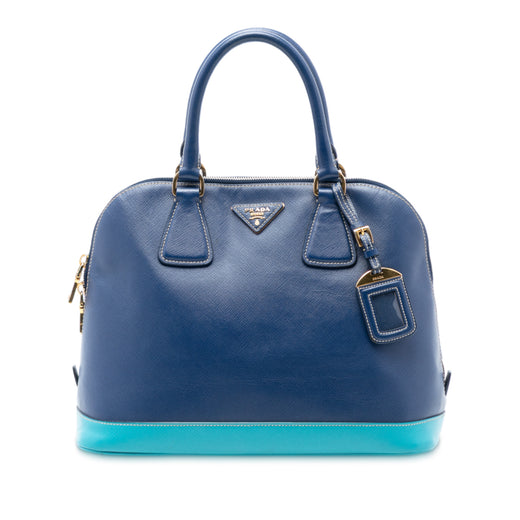 Bicolor Saffiano Lux Promenade Dome Handbag - Image 1