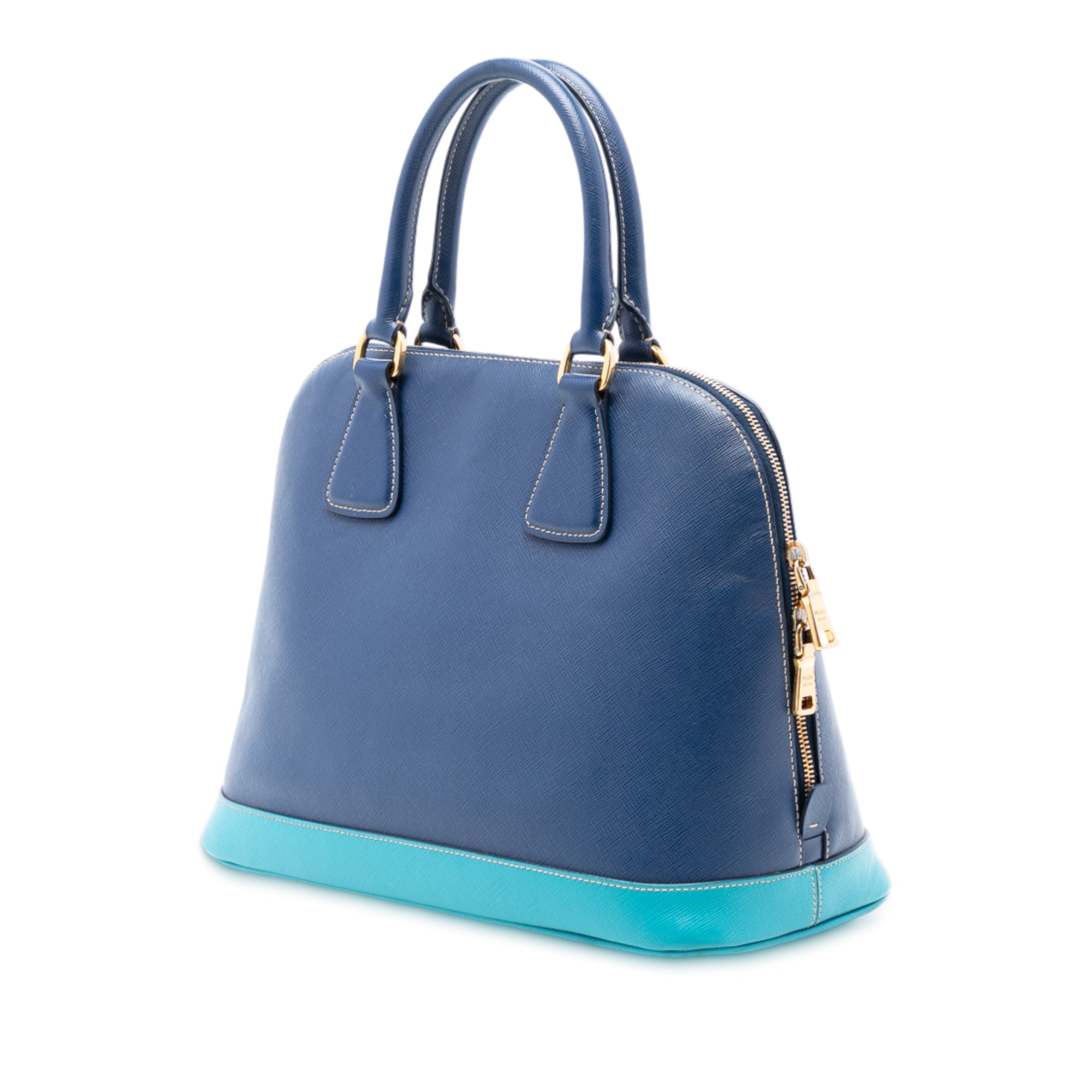 Bicolor Saffiano Lux Promenade Dome Handbag - Image 2