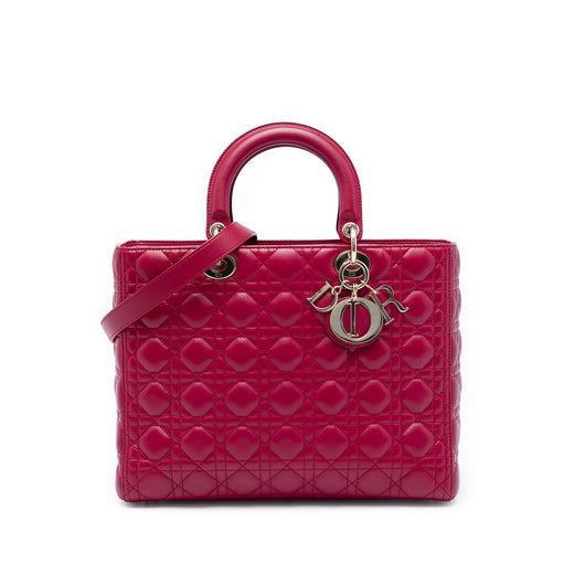 Large Lambskin Cannage Lady Dior - Image 1